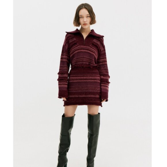 WNDERKAMMER Multi Yarn Knit Zip-up Purple Wool Sweater Top Size Small - Picture 4 of 11